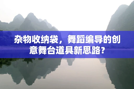 杂物收纳袋，舞蹈编导的创意舞台道具新思路？