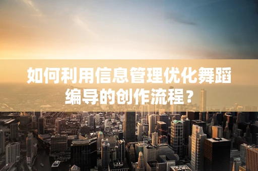 如何利用信息管理优化舞蹈编导的创作流程？