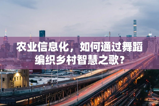 农业信息化，如何通过舞蹈编织乡村智慧之歌？