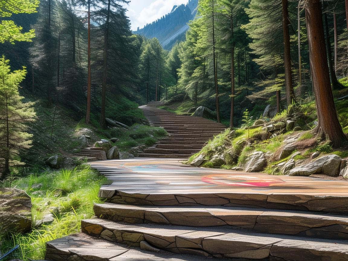 如何在山区登山道中设计出既安全又具观赏性的舞蹈场景？