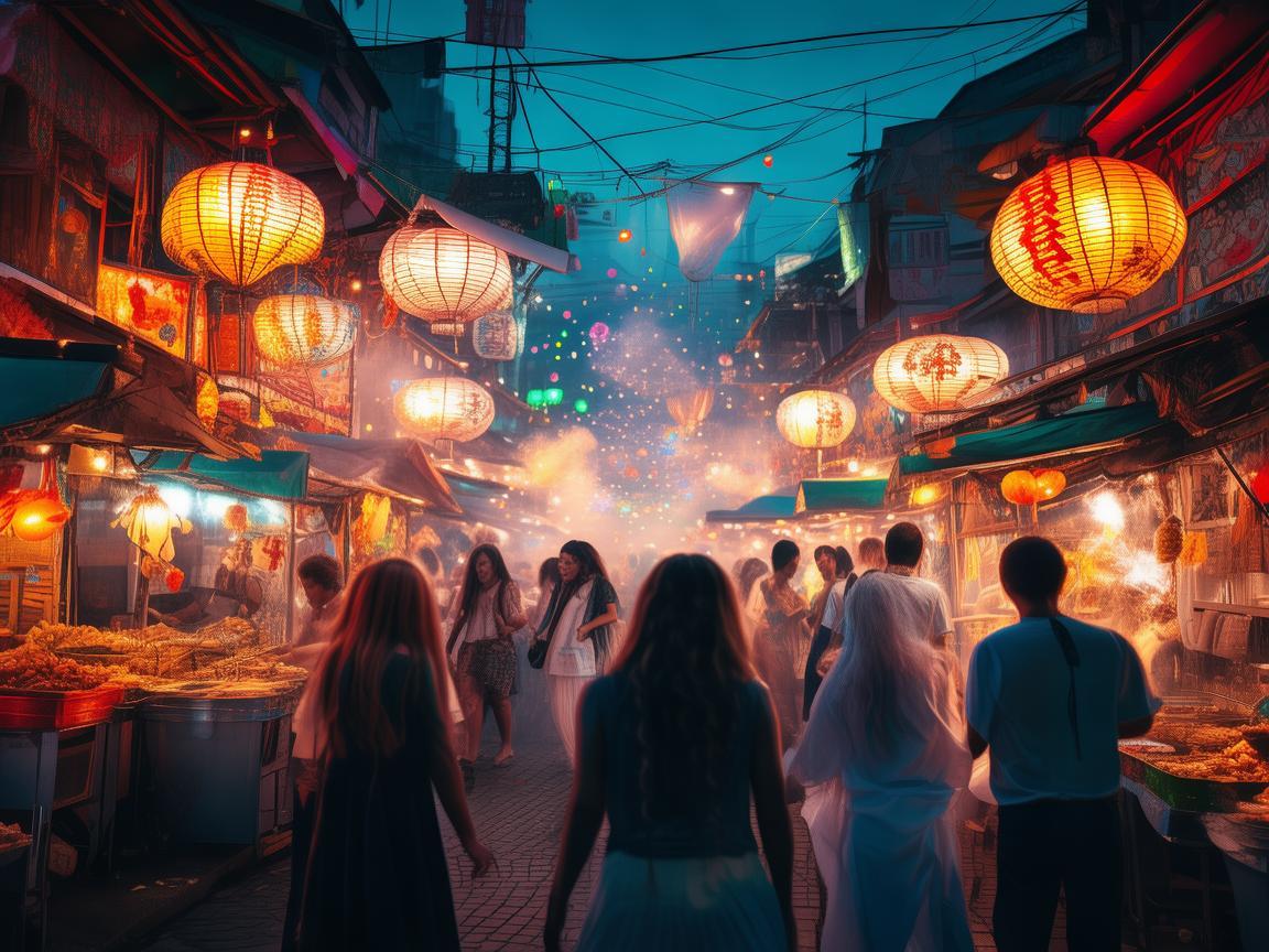 夜幕下的舞动盛宴，如何在夜市小吃摊中编织光影与舞蹈的梦幻交响？