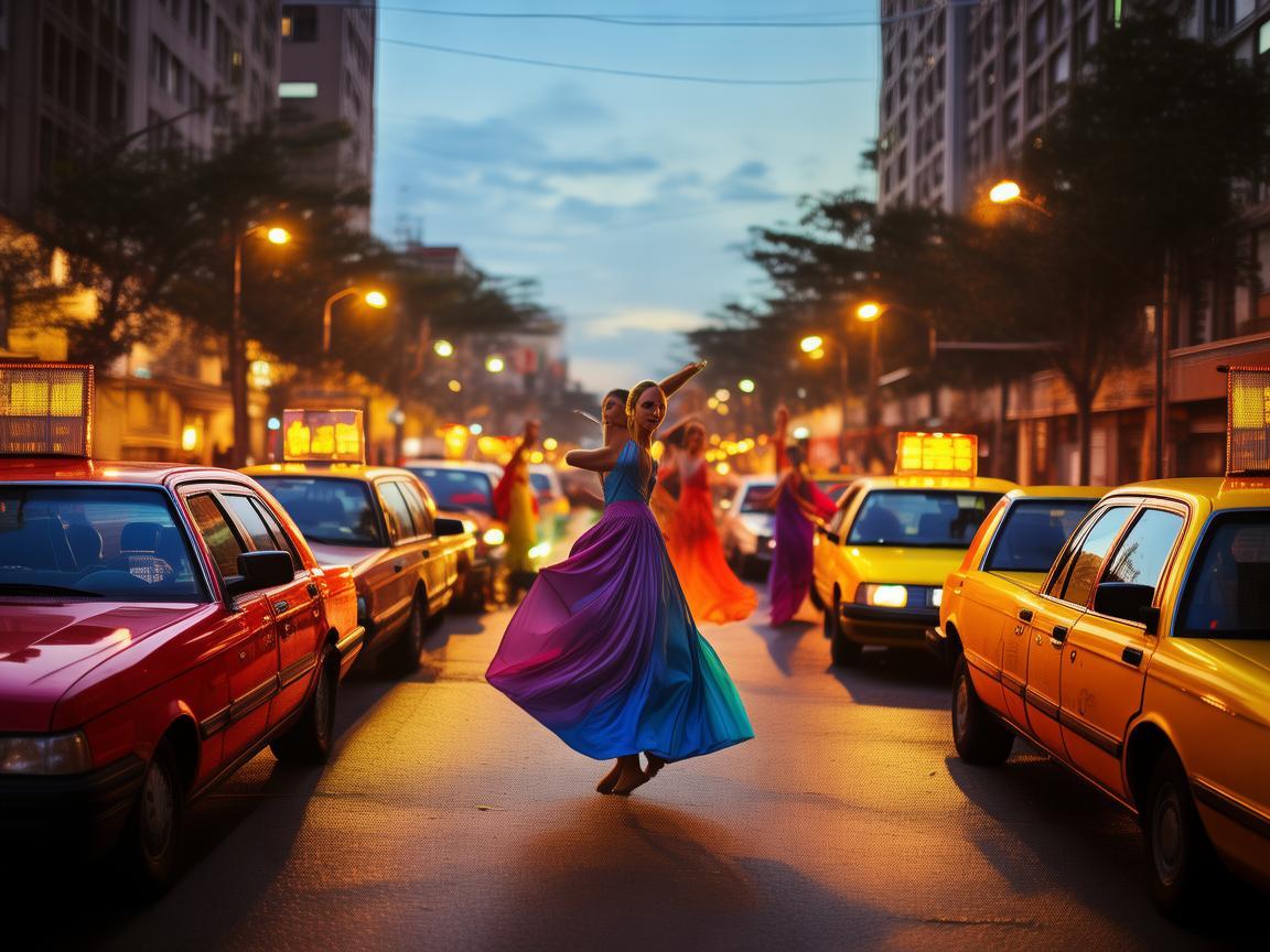 出租车停靠点的舞蹈意象