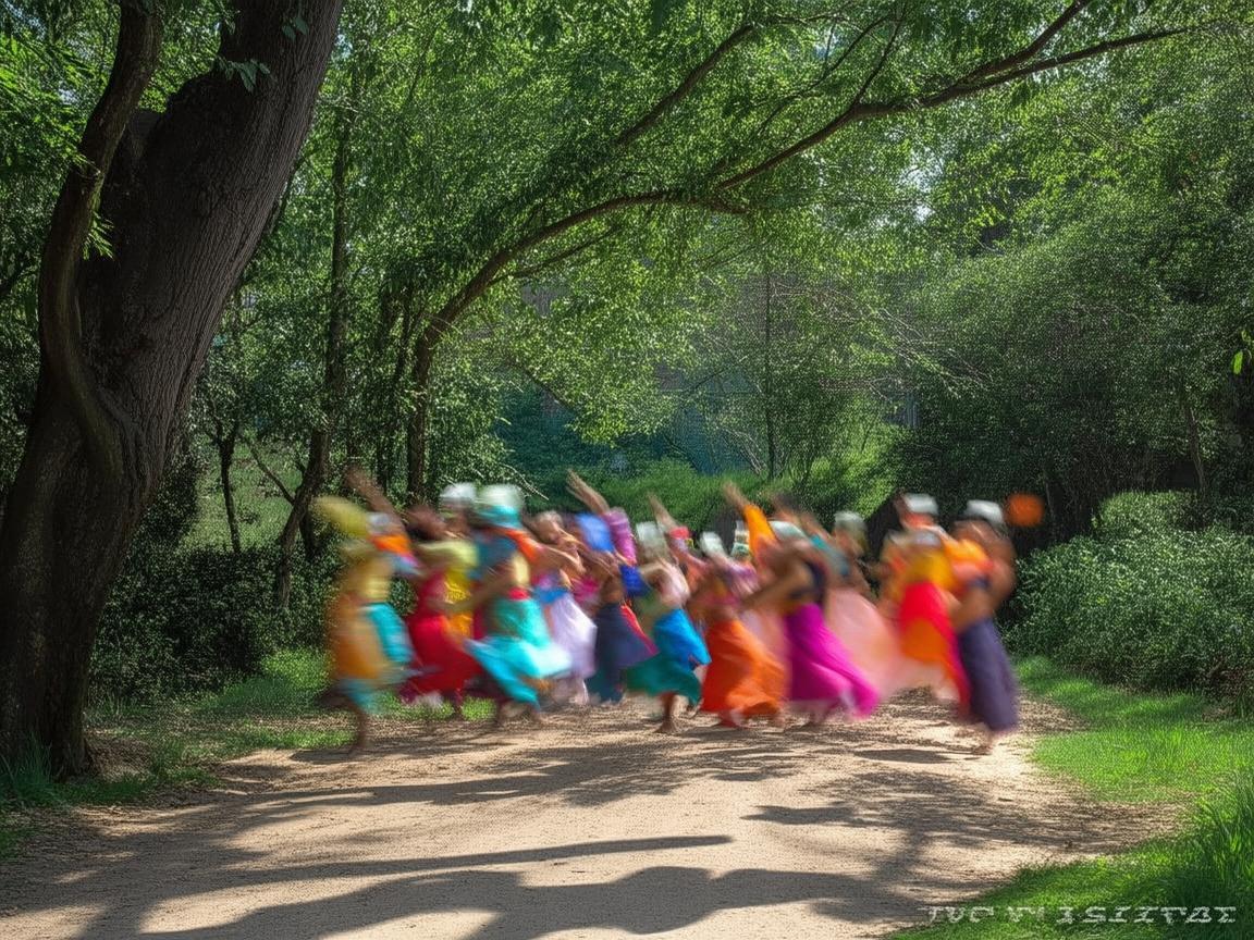 村道上跃动的舞蹈乐章