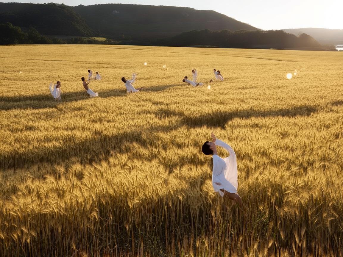 农场田地上的舞蹈诗章