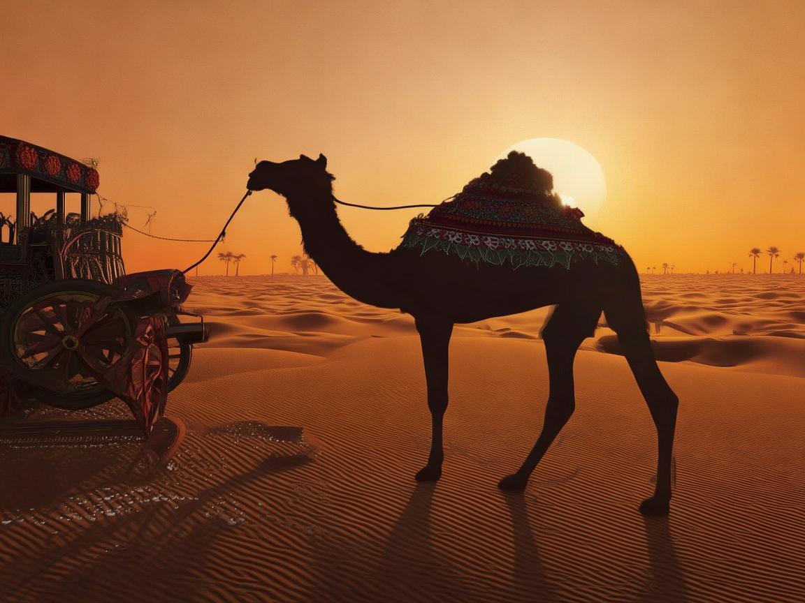 骆驼车，舞动沙漠的独特风情